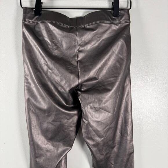 NWT Express Womens Metallic Stretch Mid Rise Faux Leather Skinny Leg Pants S - Picture 7 of 12